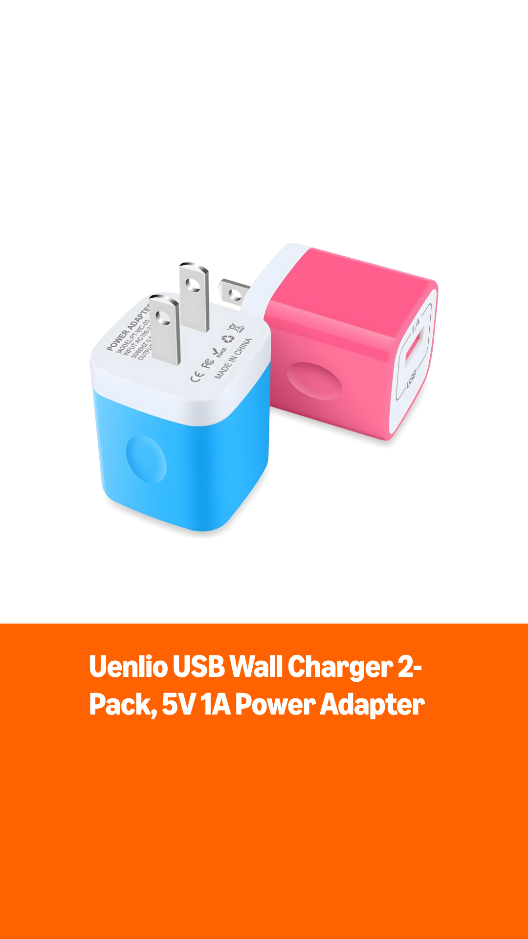 Amazon.com: USB Wall Charger Block 2-Pack, 5V 1A Power Adapter for